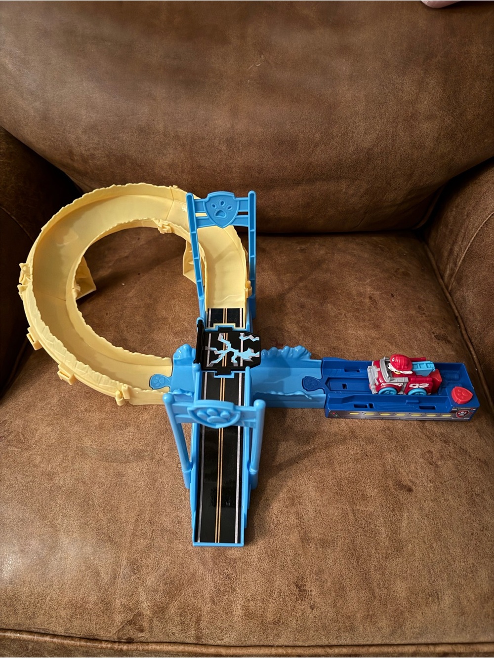 Paw Patrol Pup Squad Track Set Looping Playset Blue with Marshall
